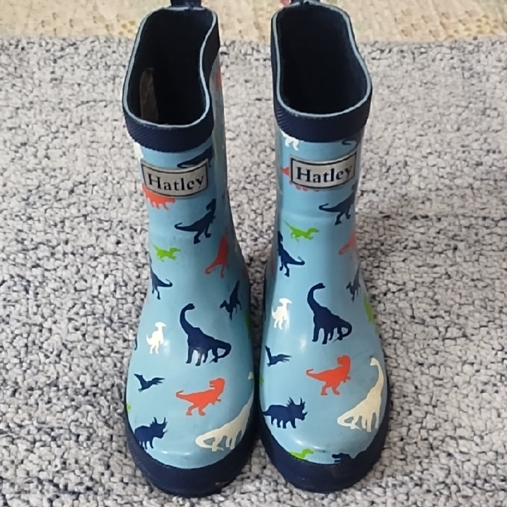 Hatley Kids Dinosaur Print Rain Boots - Blue and Multicolor